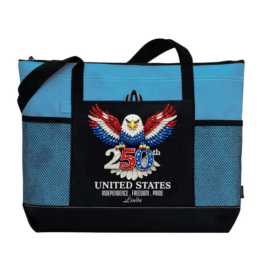 Personalized USA 250th Anniversary Eagle Wings Tote Bag