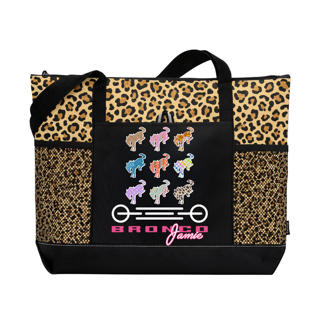 Personalized Retro Bronco Girl Zipper Tote Bag Supler Store
