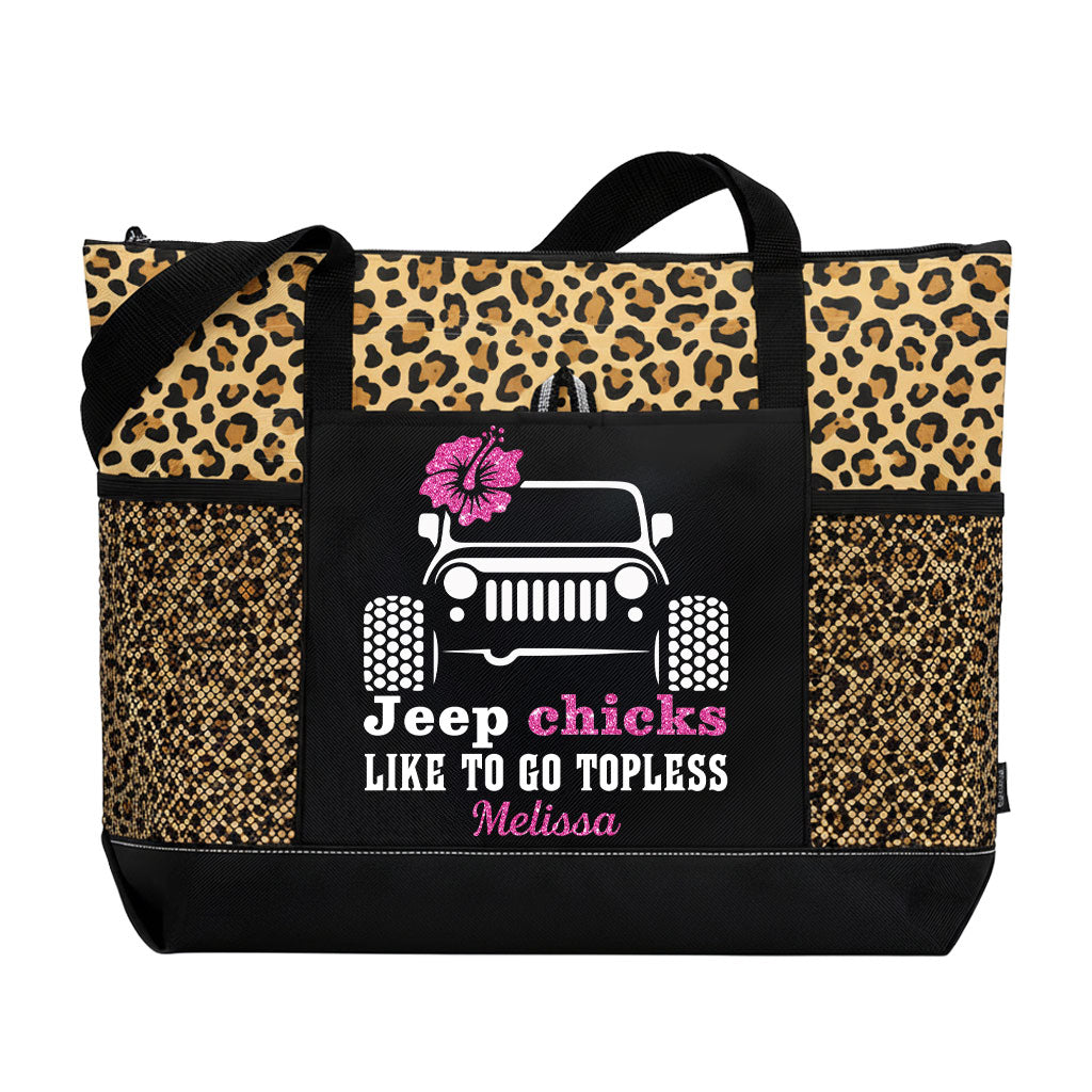 Personalized Jeep Chicks Like To Go Topless Tote Bag Supler Store