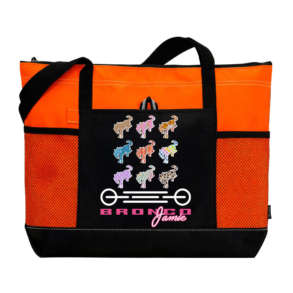 Personalized Retro Bronco Girl Zipper Tote Bag Supler Store