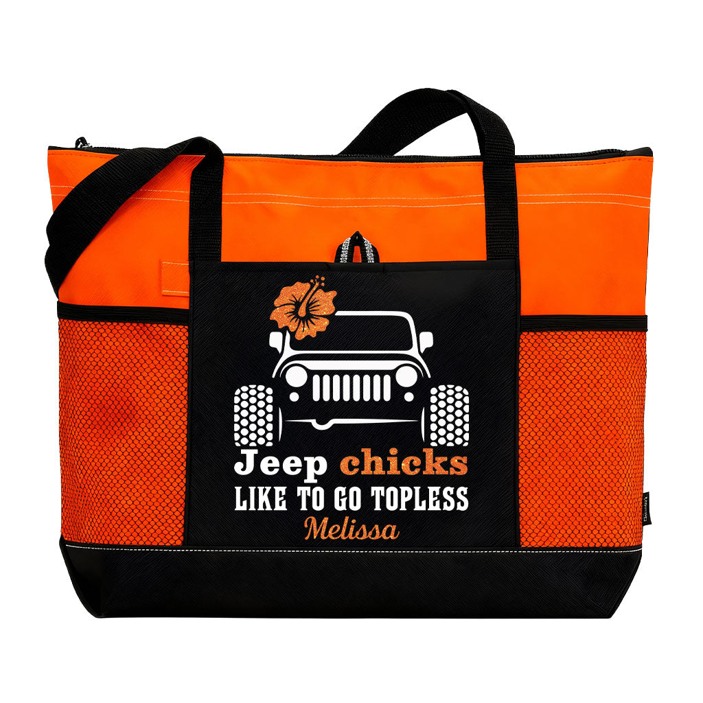 Personalized Jeep Chicks Like To Go Topless Tote Bag Supler Store