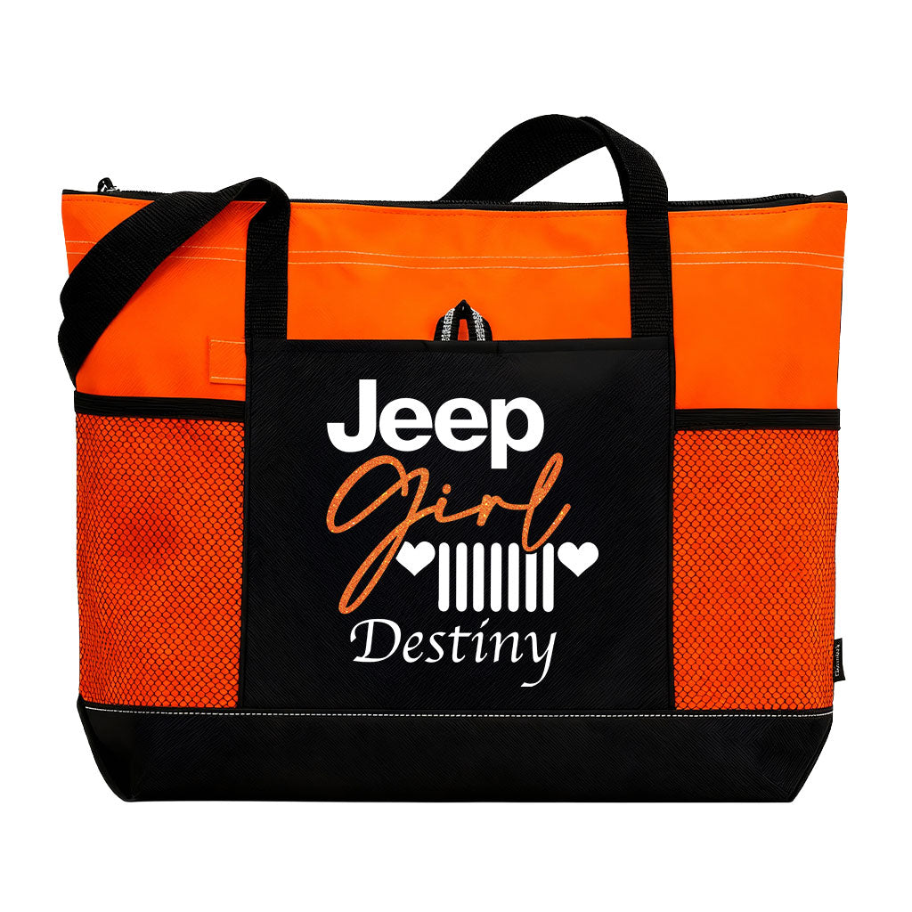 Personalized Jeep Girl Glitter Tote Bag Supler Store