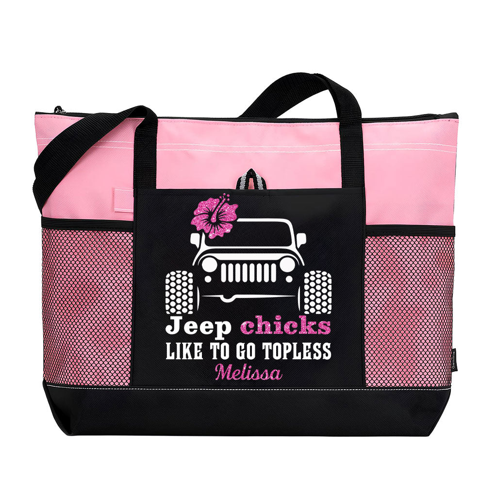 Personalized Jeep Chicks Like To Go Topless Tote Bag Supler Store