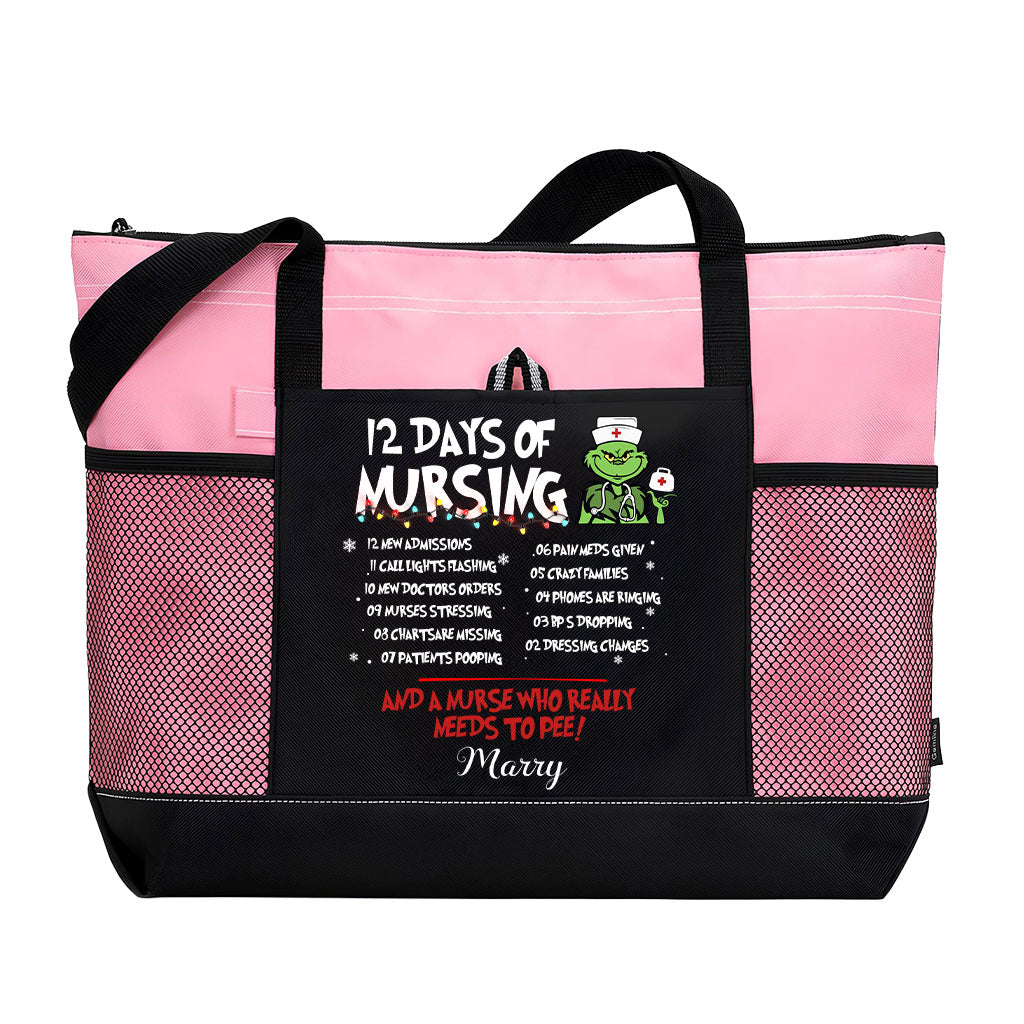 Personalized 12 Days Of Nursing Tote Bag Supler Store