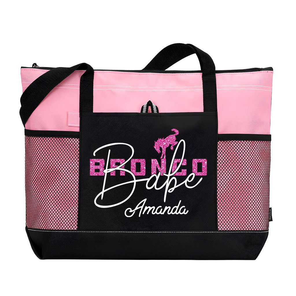 Personalized Bronco Babe Zipper Tote Bag Supler Store