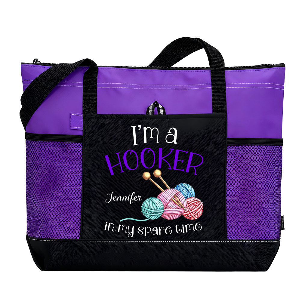 Personalized I'm A Hooker In My Spare Time Crochet Tote Bag Supler Store