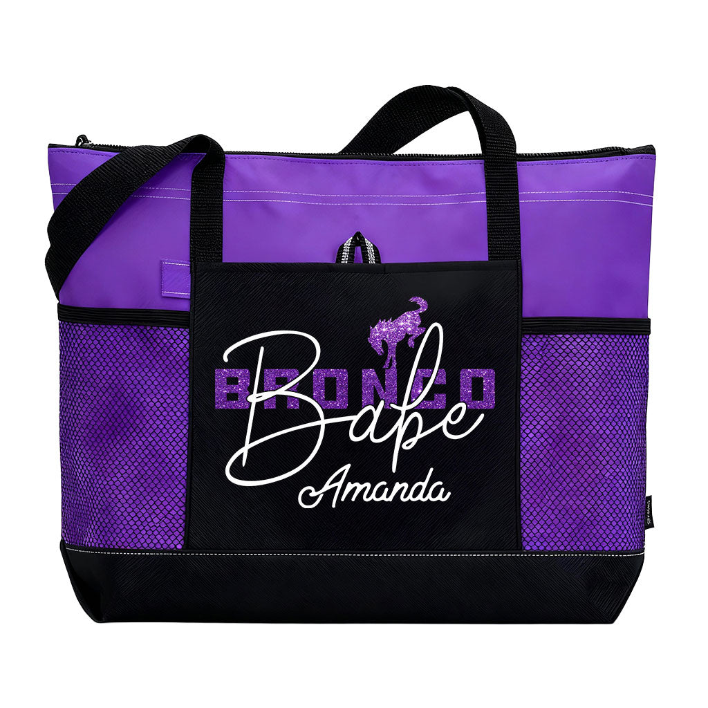Personalized Bronco Babe Zipper Tote Bag Supler Store