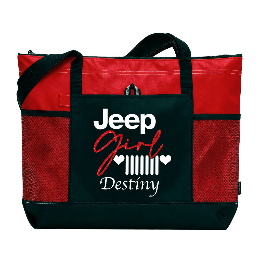 Personalized Jeep Girl Glitter Tote Bag Supler Store