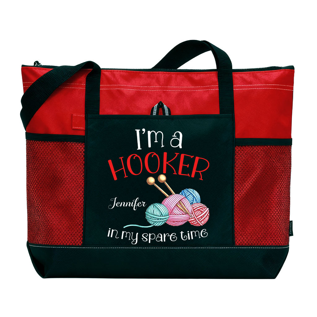 Personalized I'm A Hooker In My Spare Time Crochet Tote Bag Supler Store
