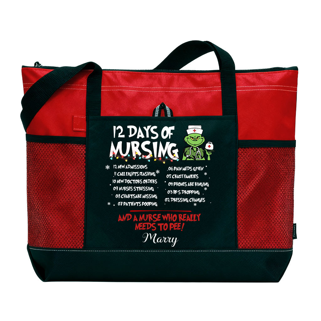 Personalized 12 Days Of Nursing Tote Bag Supler Store