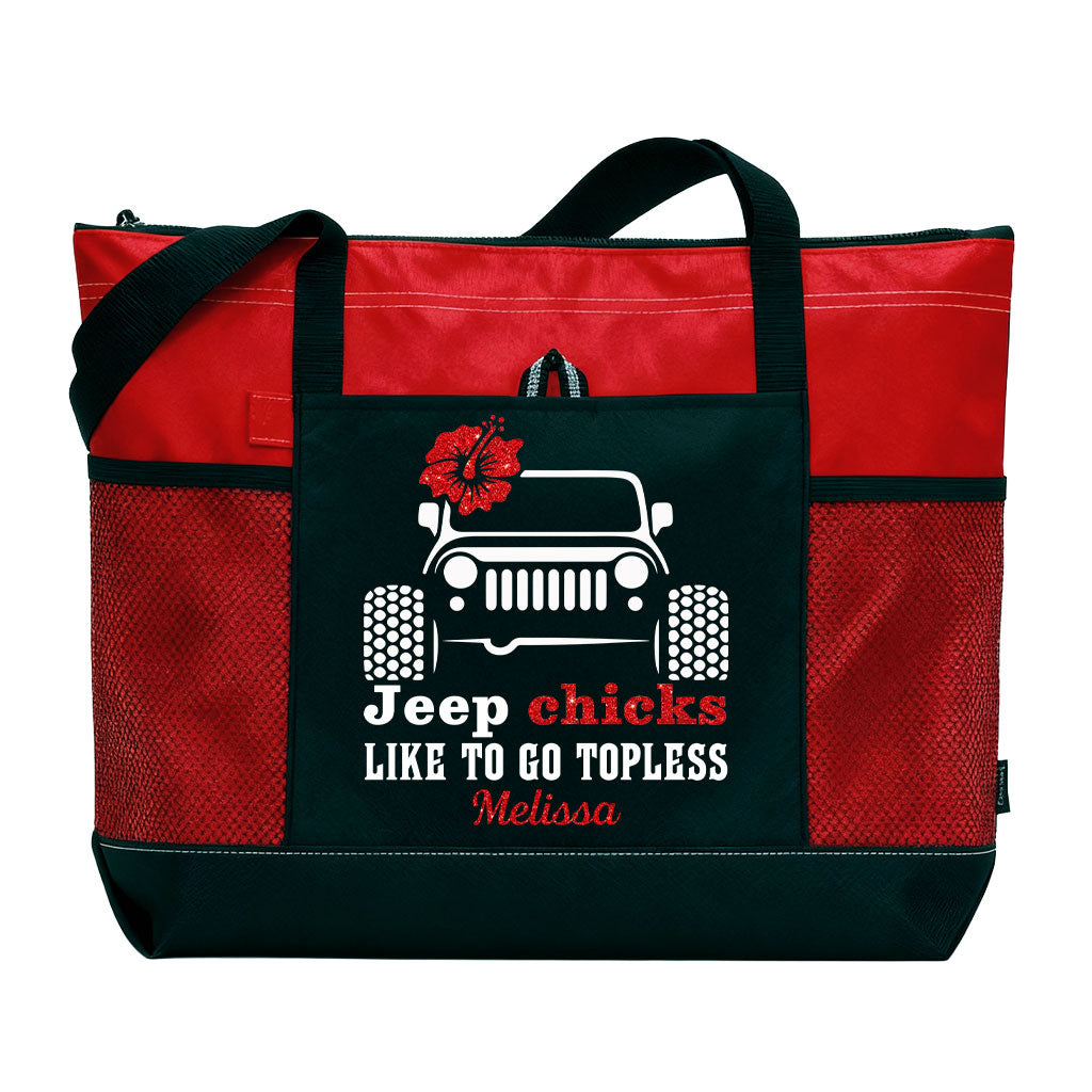Personalized Jeep Chicks Like To Go Topless Tote Bag Supler Store