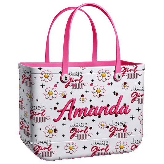 Jeep Girl Daisy Personalized EVA Beach Bag