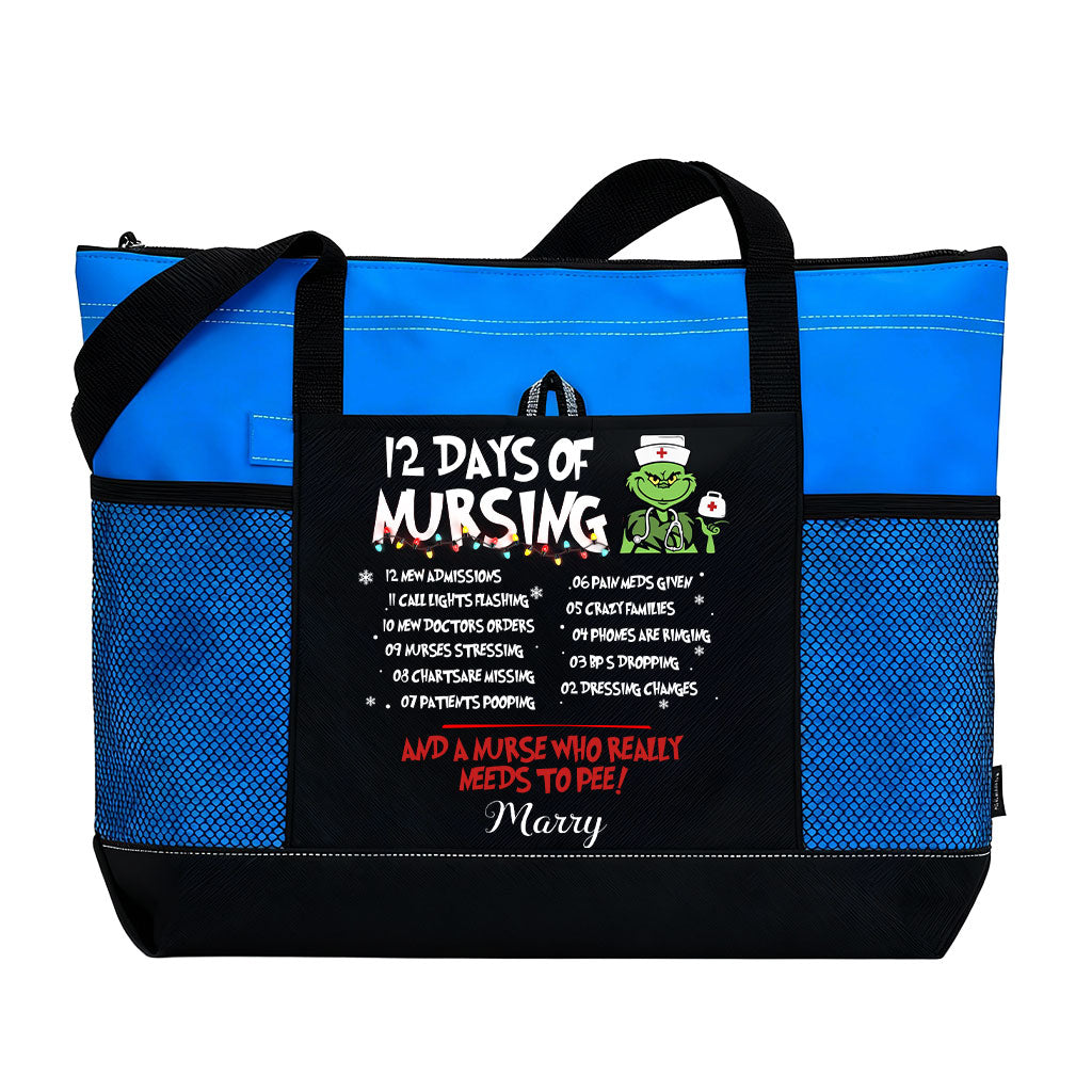 Personalized 12 Days Of Nursing Tote Bag Supler Store