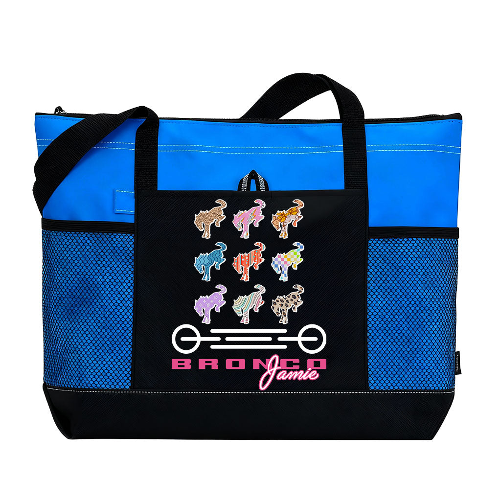 Personalized Retro Bronco Girl Zipper Tote Bag Supler Store