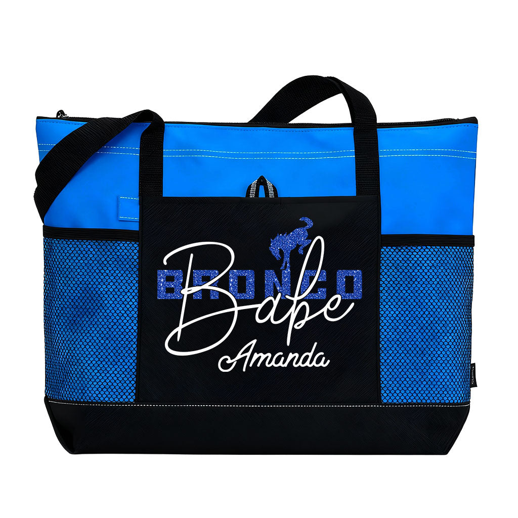 Personalized Bronco Babe Zipper Tote Bag Supler Store