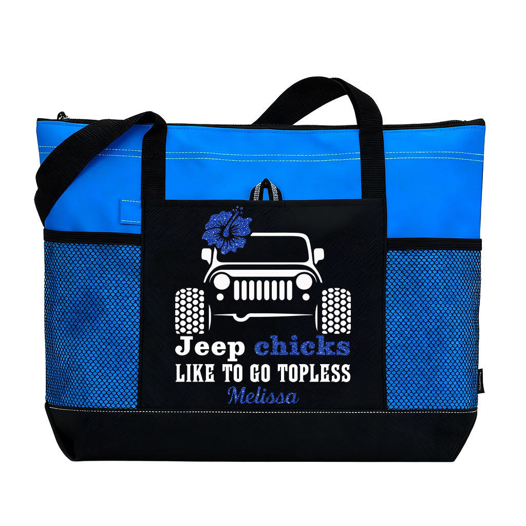 Personalized Jeep Chicks Like To Go Topless Tote Bag Supler Store