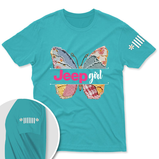 Jeep Girl Floral Butterfly Shirt