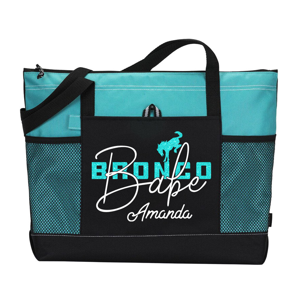 Personalized Bronco Babe Zipper Tote Bag Supler Store