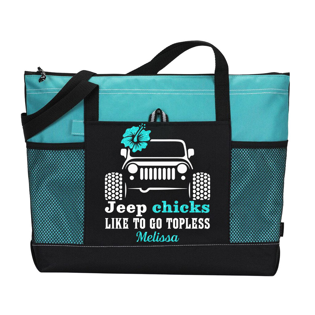 Personalized Jeep Chicks Like To Go Topless Tote Bag Supler Store
