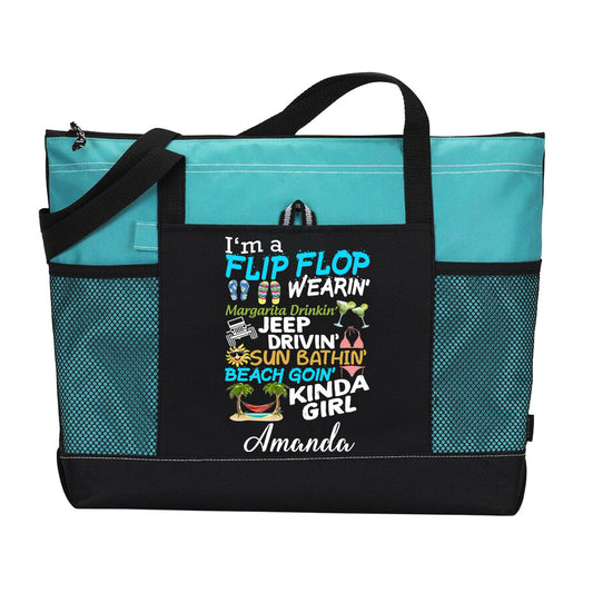 I'm A Flip Flop Margarita Jeep Drivin' Kinda Girl Tote Bag