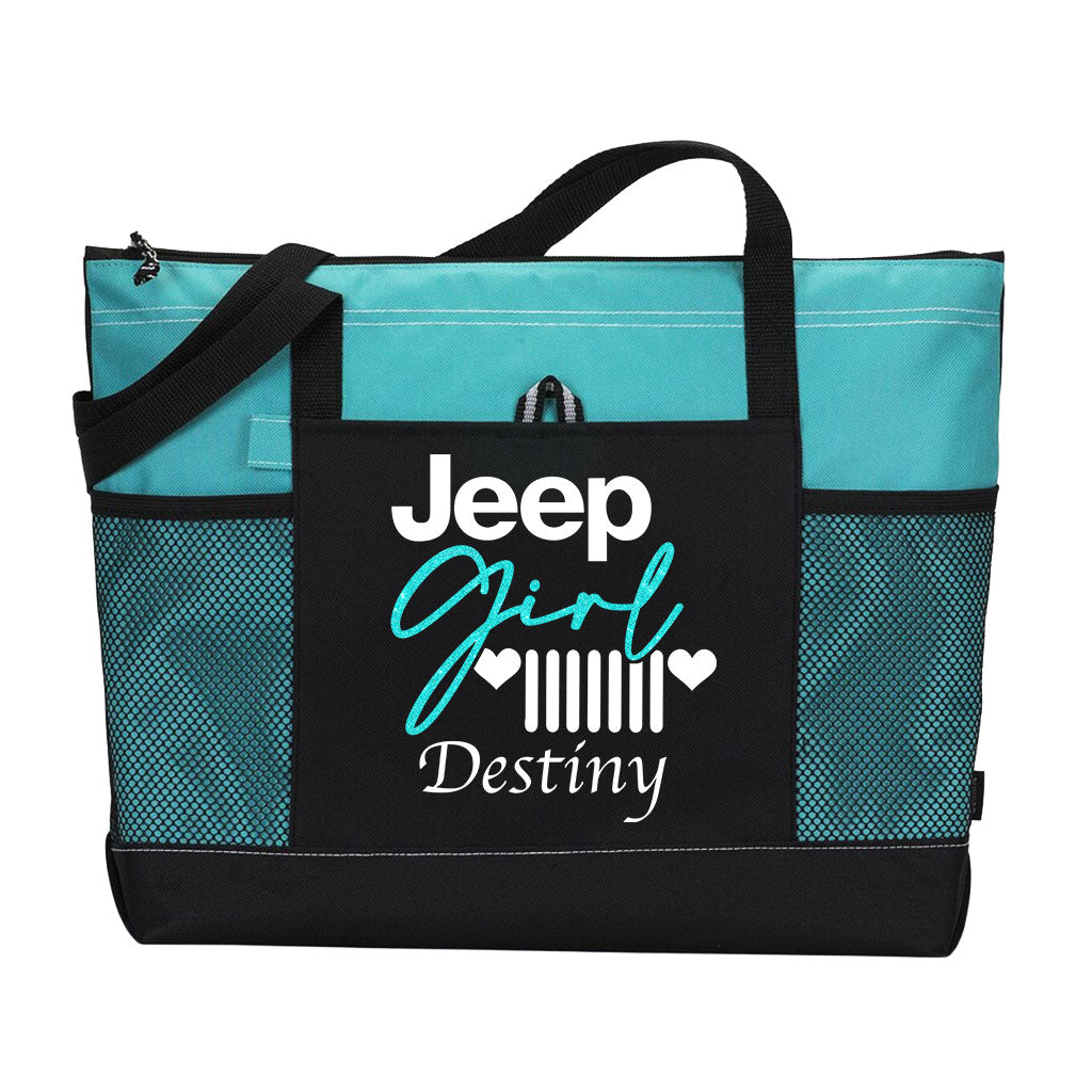Personalized Jeep Girl Glitter Tote Bag Supler Store