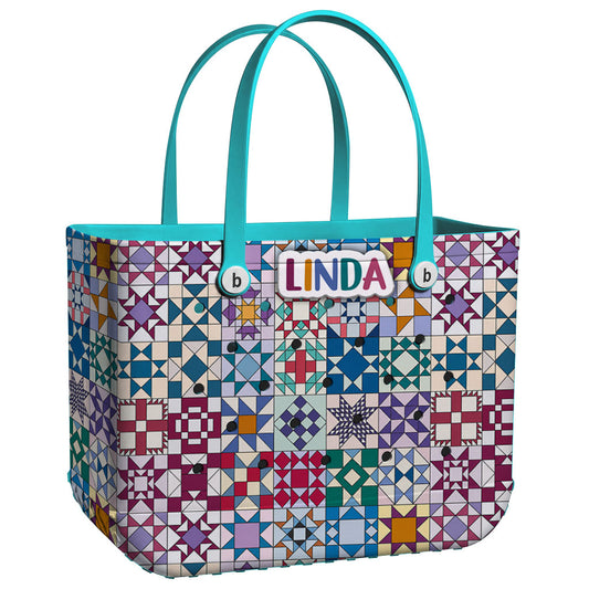 Quilt Blocks Personalized EVA Beach Bag