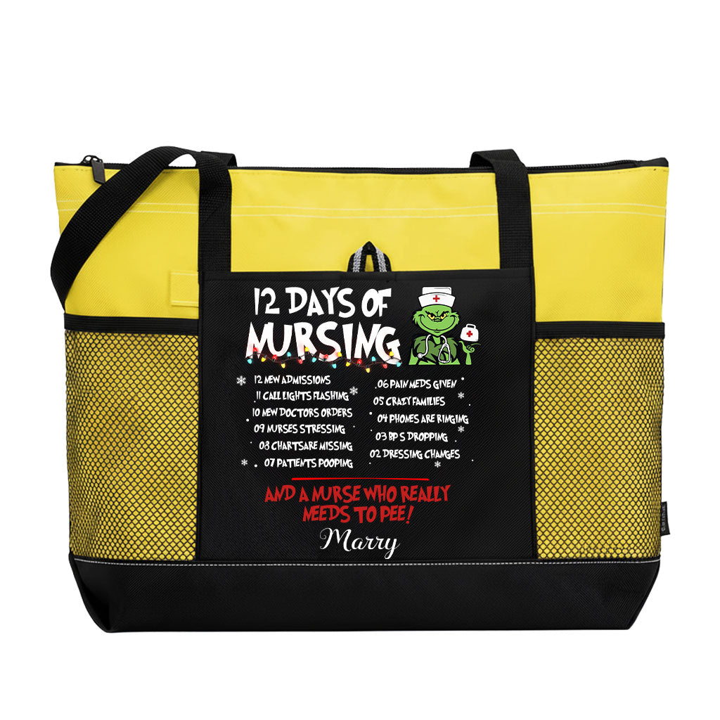 Personalized 12 Days Of Nursing Tote Bag Supler Store