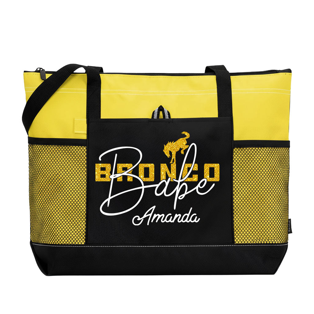 Personalized Bronco Babe Zipper Tote Bag Supler Store
