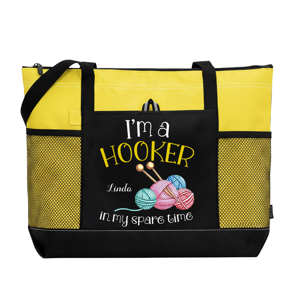 Personalized I'm A Hooker In My Spare Time Crochet Tote Bag Supler Store
