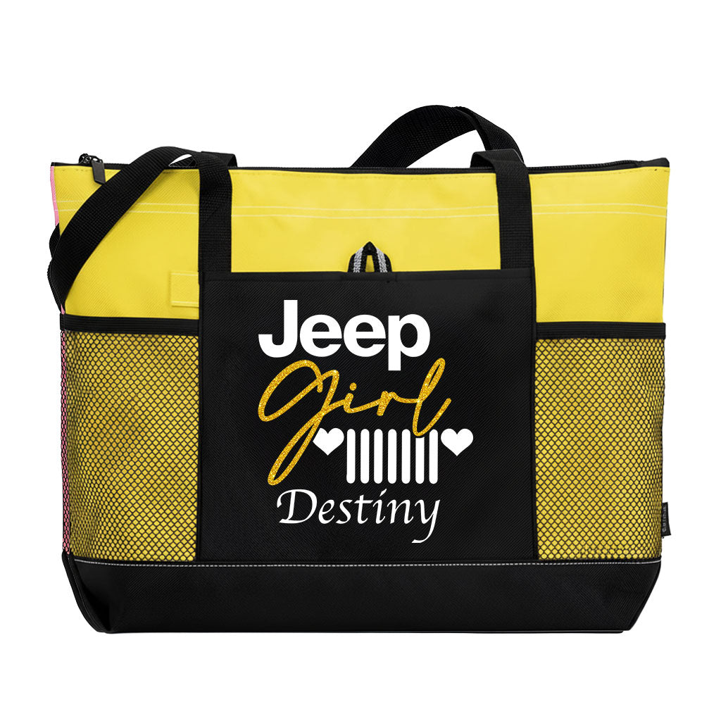 Personalized Jeep Girl Glitter Tote Bag Supler Store