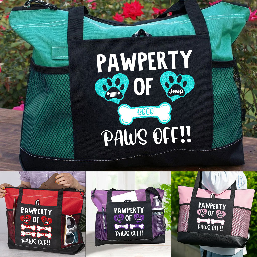 Personalized Jeep Pawperty of Dogs Name Tote Bag Supler Store