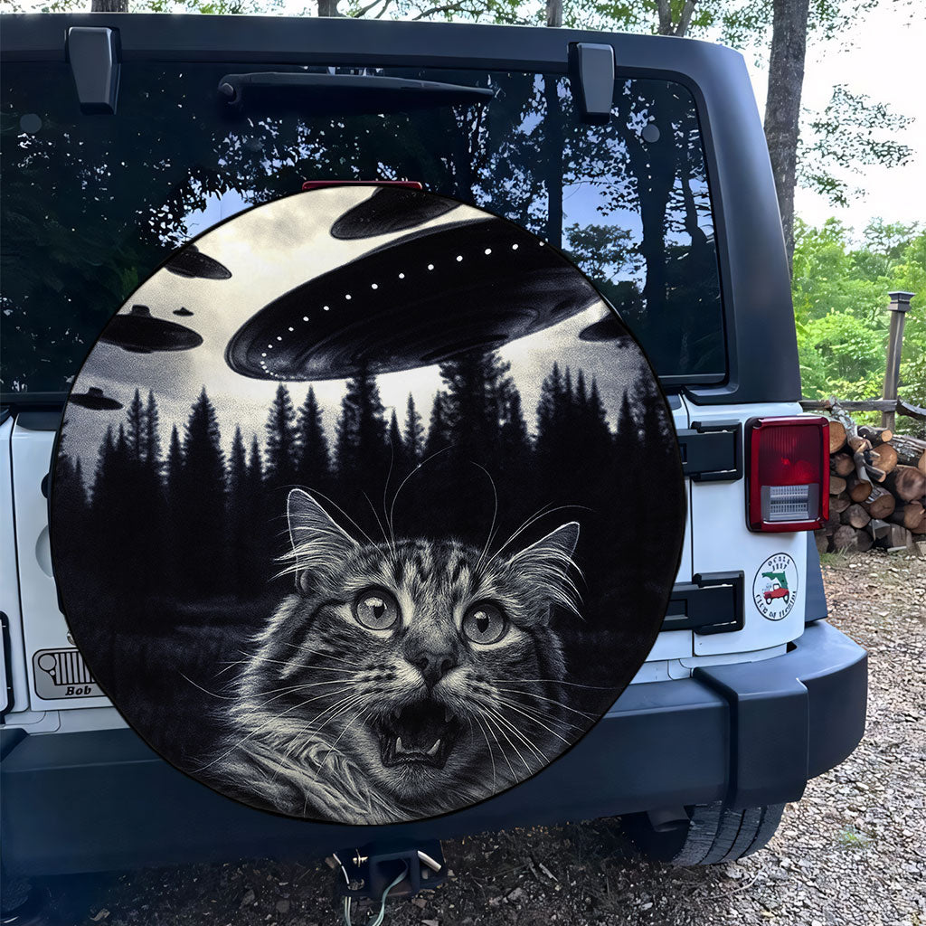 Funny Cat UFO Spare Tire Cover Supler Store