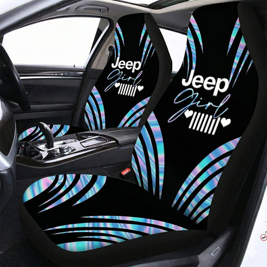 Jeep Girl Grille Heart Car Seat Covers Set Of 2