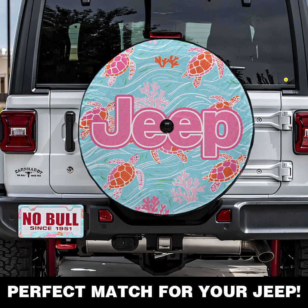 Jeep Turtle Spare Tire Cover and License Frame Plate Combo Supler Store