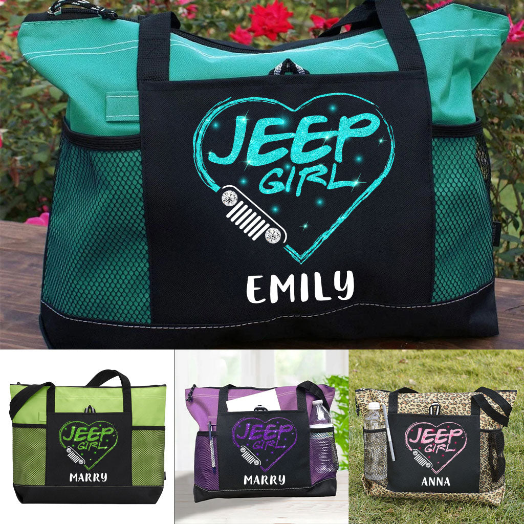 Personalized Jeep Girl Sparkle Tote Bag Supler Store
