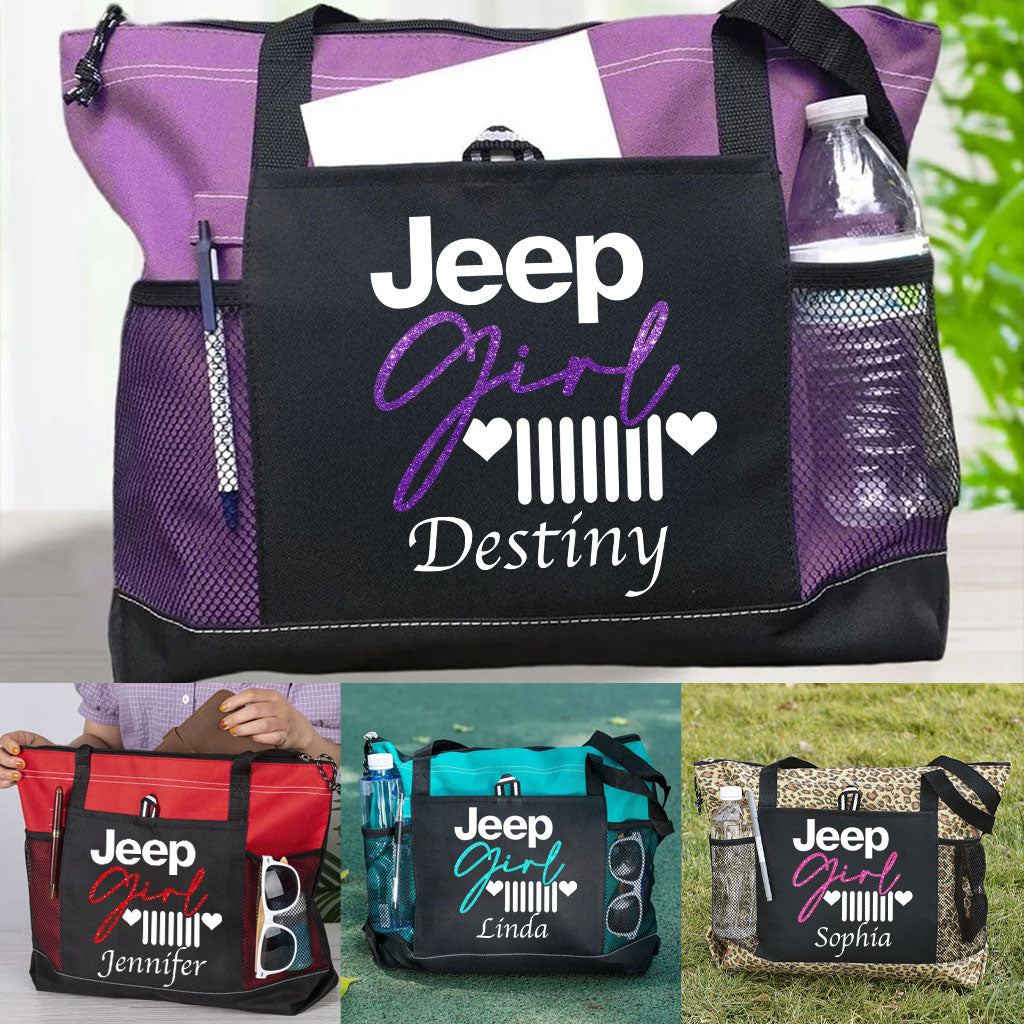 Personalized Jeep Girl Glitter Tote Bag Supler Store