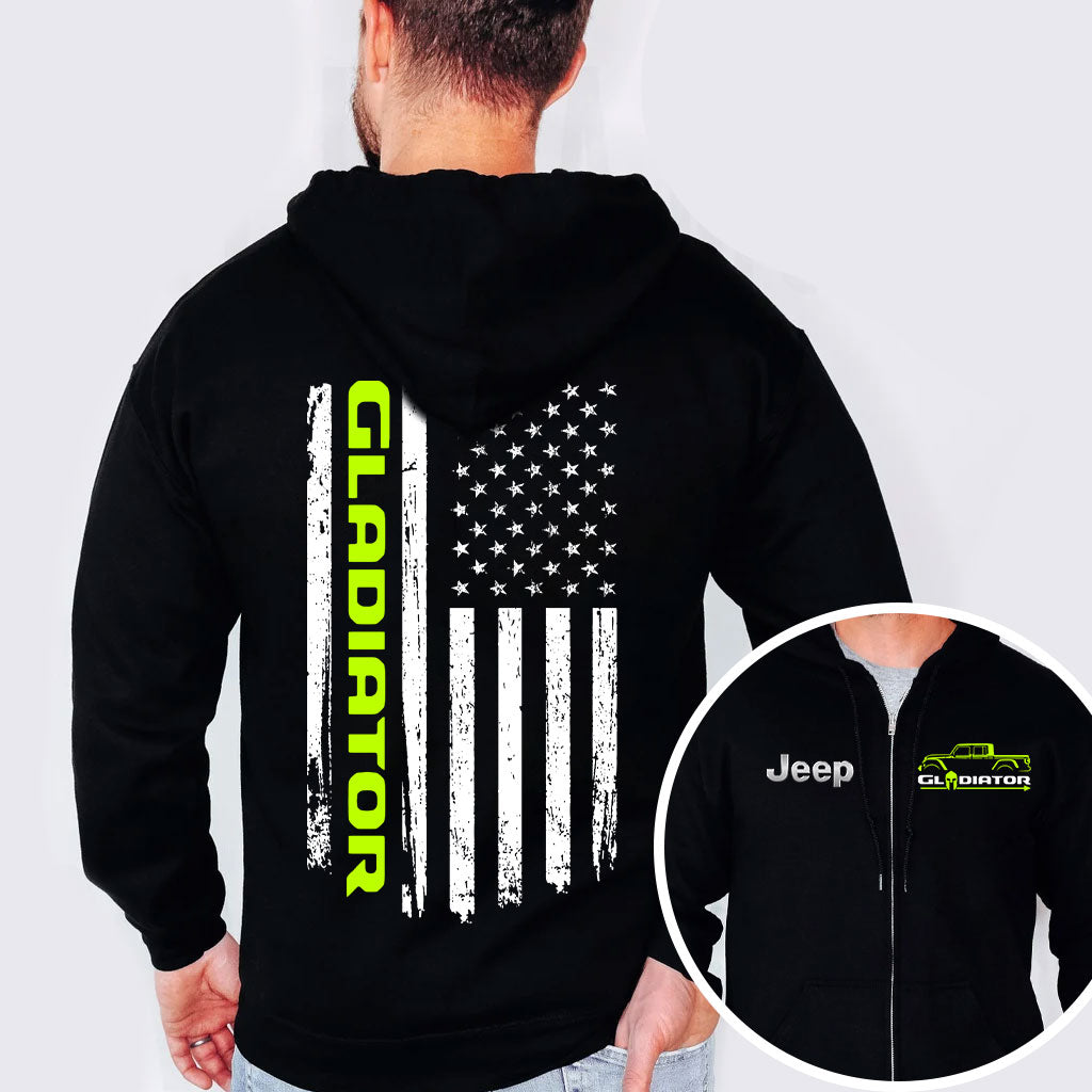 Jeep Gladiator American Flag Offroad Zip Hoodie Supler Store