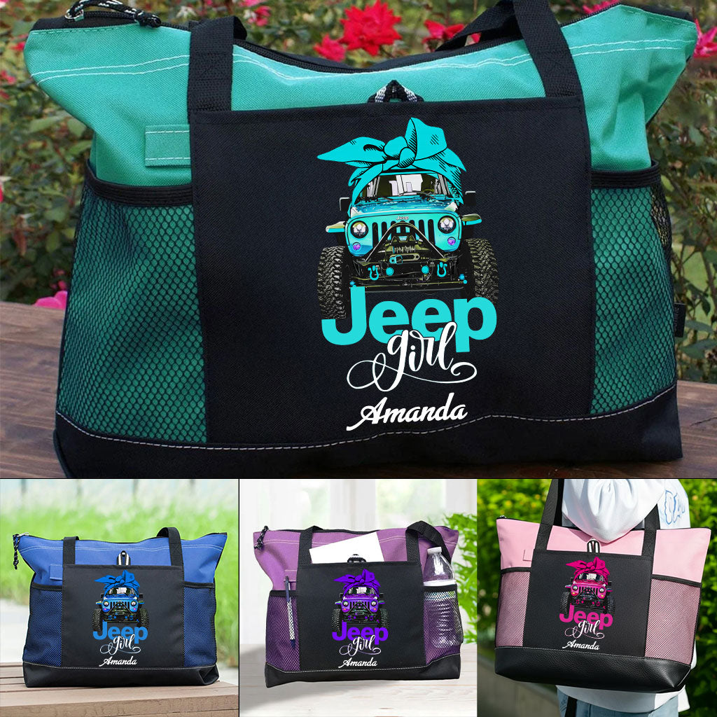 Personalized Multicolor Jeep Girl Tote Bag Supler Store