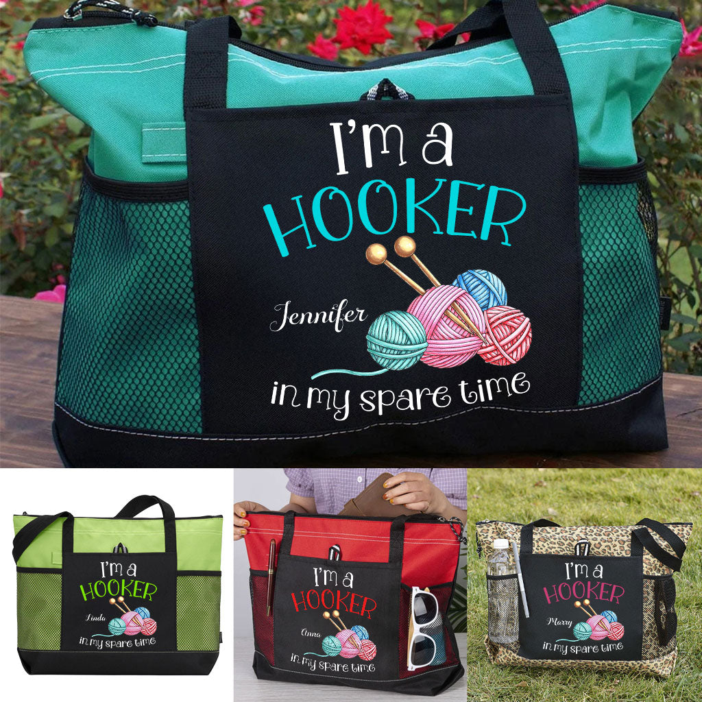 Personalized I'm A Hooker In My Spare Time Crochet Tote Bag Supler Store