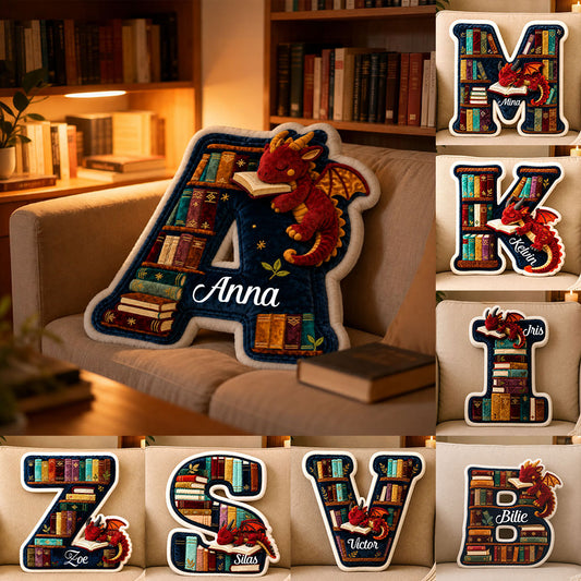 Book Dragon Alphabet Initial Letters Personalized Pillow