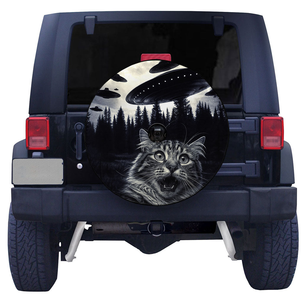Funny Cat UFO Spare Tire Cover Supler Store