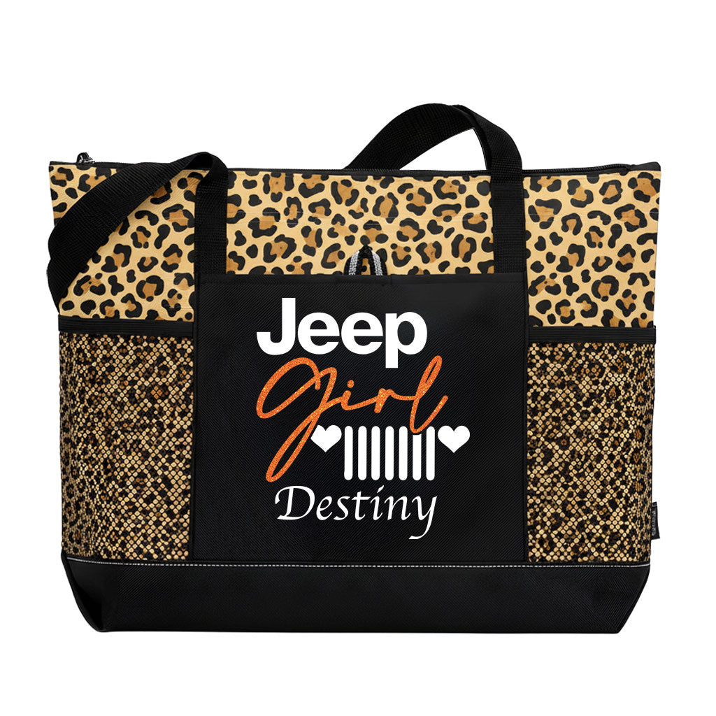Personalized Jeep Girl Glitter Tote Bag Supler Store