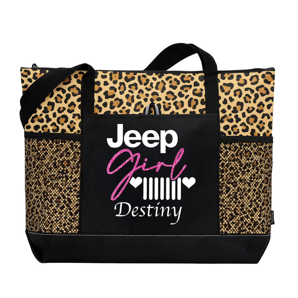 Personalized Jeep Girl Glitter Tote Bag Supler Store