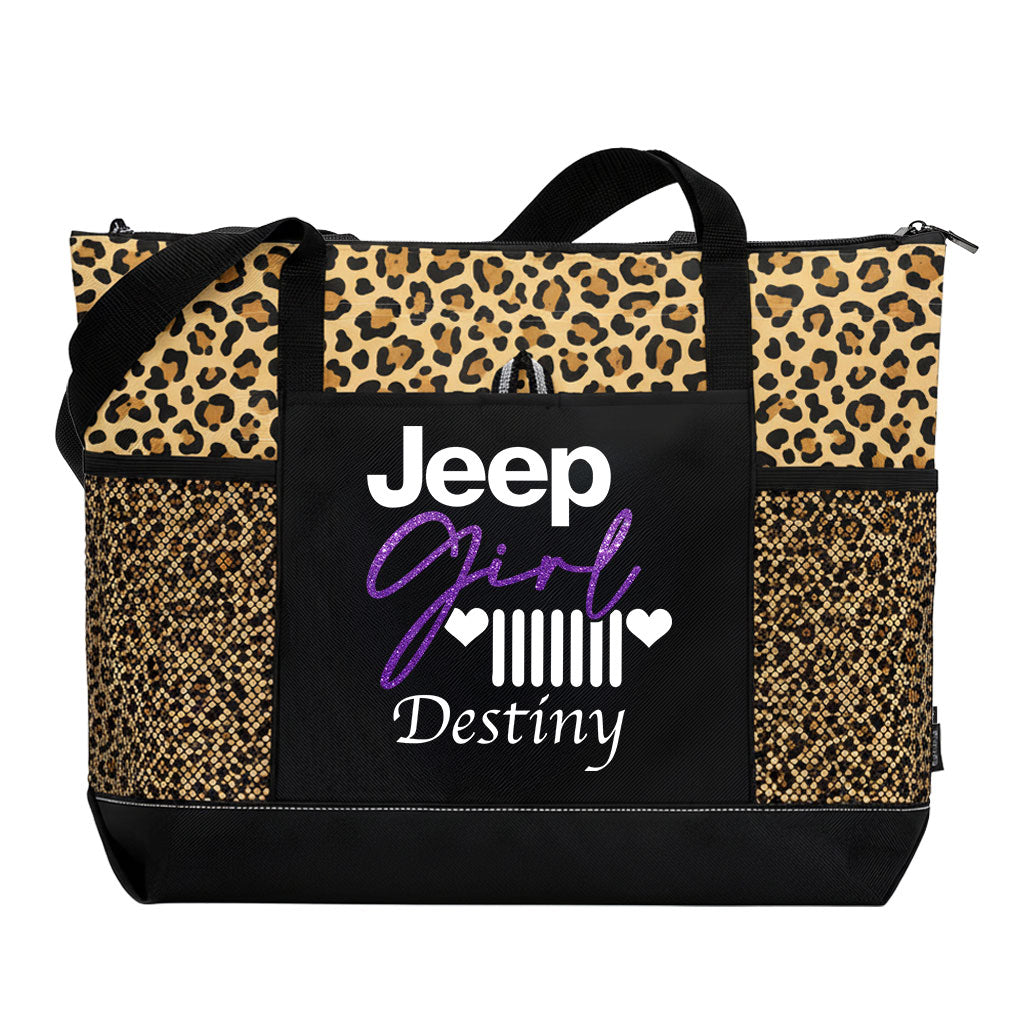 Personalized Jeep Girl Glitter Tote Bag Supler Store