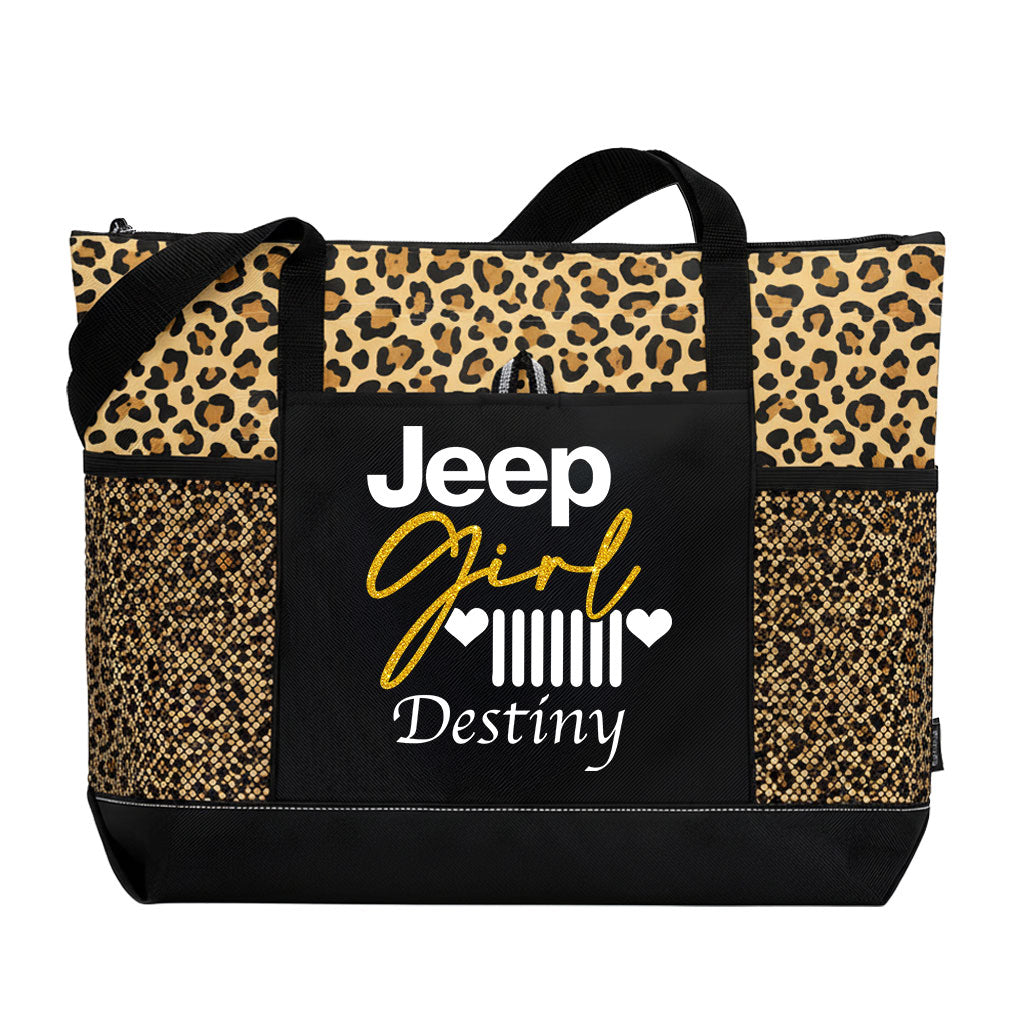 Personalized Jeep Girl Glitter Tote Bag Supler Store