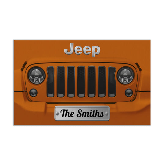 Personalized Jeep Grille Rubber Base Doormat
