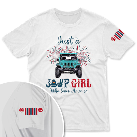 Just A Jeep Girl America Custom Name T-Shirt Hoodie