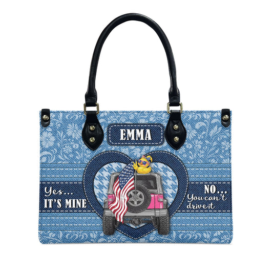 Personalized Jeep Duck Yes It's Mine Leather Handbag