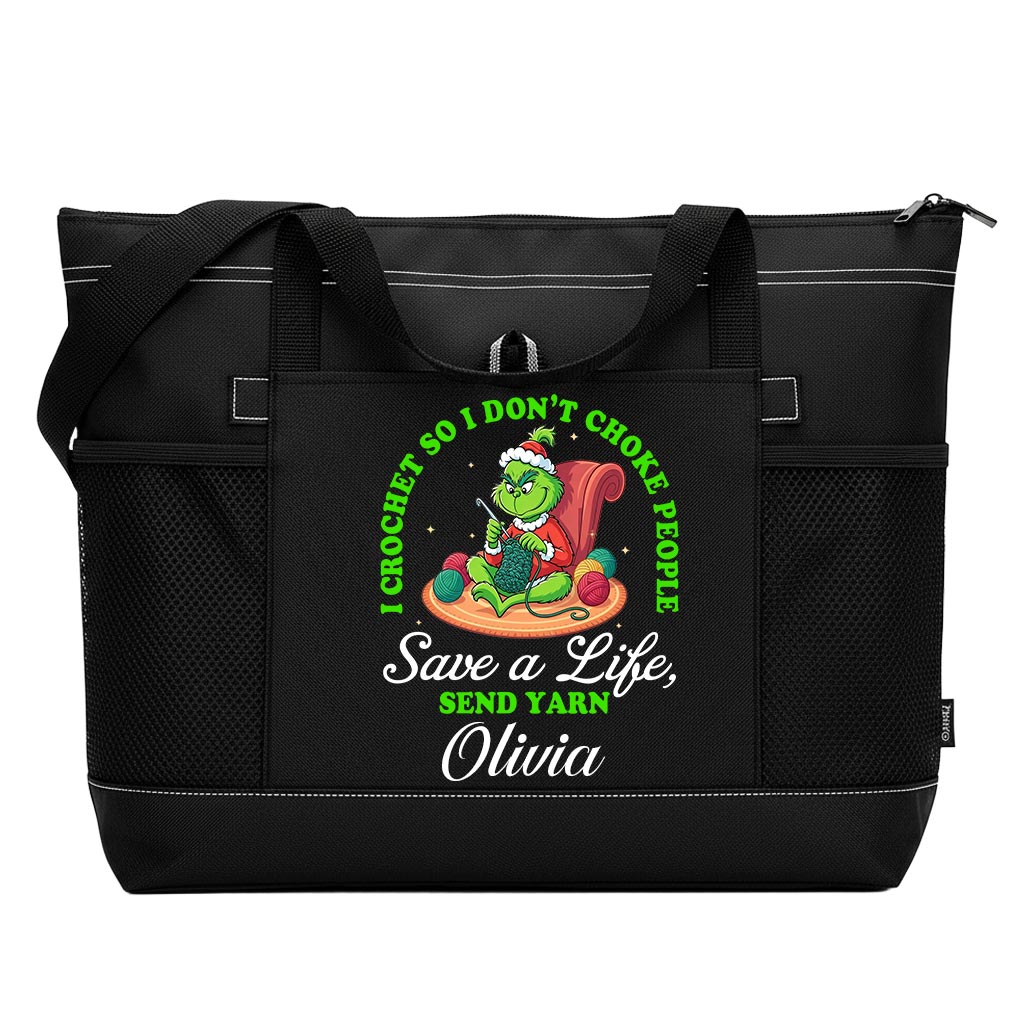 Personalized I Crochet So I Don't Choke People Send Yarn Tote Bag Supler Store