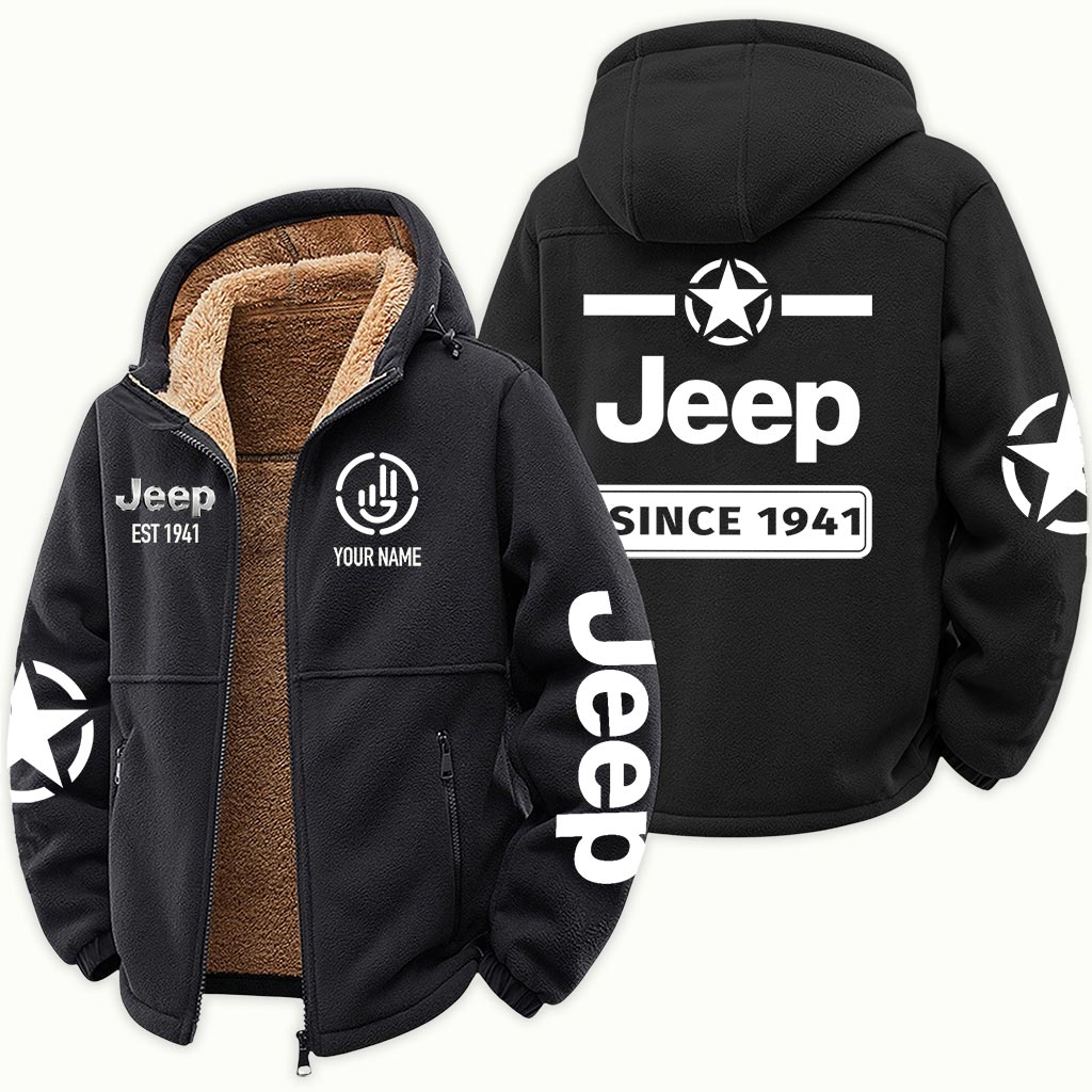 Personalized Jeep Since 1941 Fleece Zip Jacket Supler Store
